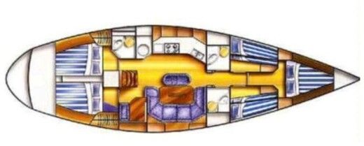 Sailboat Dufour 50 classique Plan du bateau