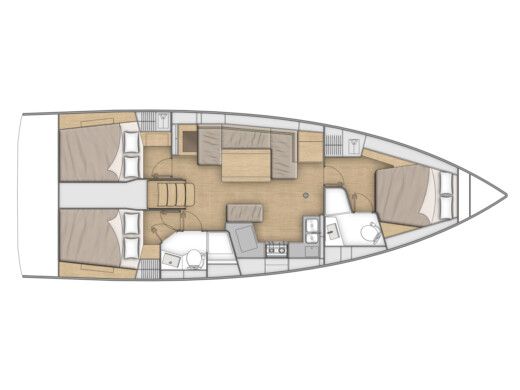Sailboat  Oceanis 40.1 Boot Grundriss