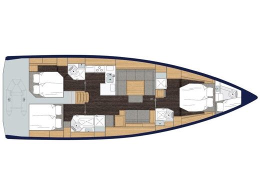 Sailboat BAVARIA C50 Style Σχέδιο κάτοψης σκάφους