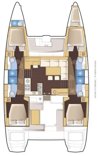 Catamaran Lagoon Lagoon 450 F Planimetria della barca