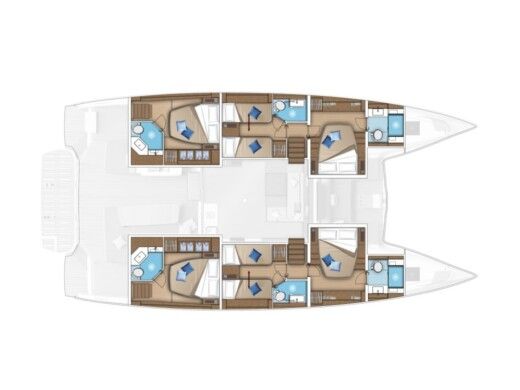 Catamaran  Lagoon 55 Plan du bateau