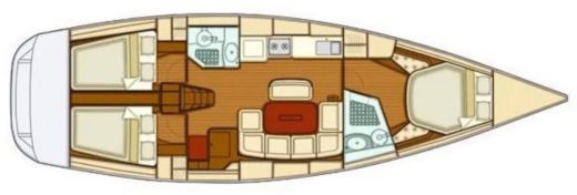 Sailboat Del Pardo Grand Soleil 43 Planta da embarcação