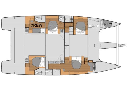 Catamaran  Alegria 67 Boot Grundriss