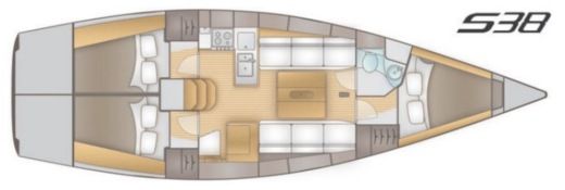 Sailboat Salona 38 Boot Grundriss