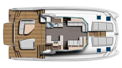 Catamaran Leopard 53 Powercat Boat layout