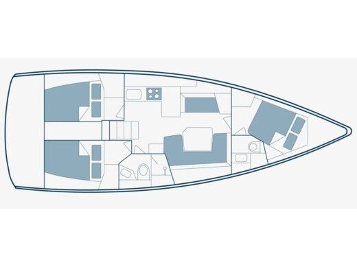Sailboat Beneteau Oceanis 41.1 Boot Grundriss
