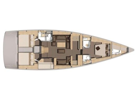 Sailboat Dufour 56 Exclusive Planimetria della barca