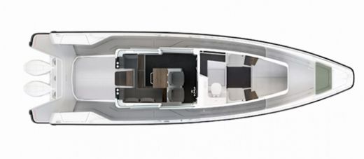 Motorboat Axopar 37XC Cross Cabin Plattegrond van de boot