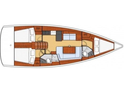 Sailboat Beneteau Oceanis 41 Plattegrond van de boot