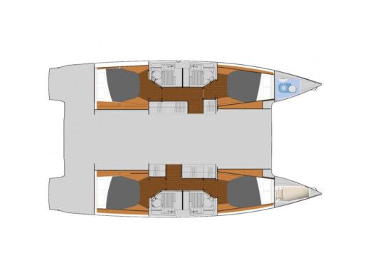 Catamaran Fountaine Pajot Astréa 42 Plattegrond van de boot