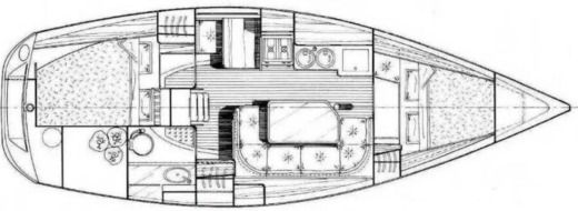 Sailboat Beneteau Oceanis 320 Plattegrond van de boot