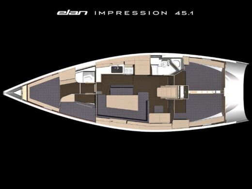 Sailboat Elan Elan Impression 45.1 Plattegrond van de boot