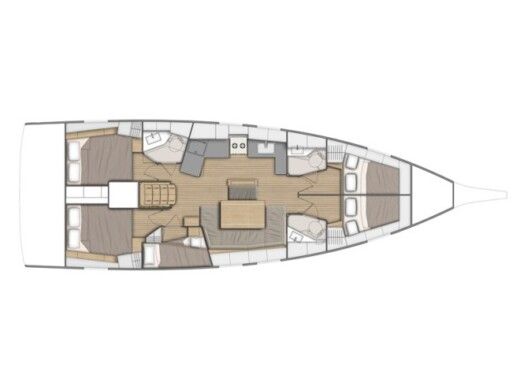 Sailboat  Oceanis 46.1 Plattegrond van de boot