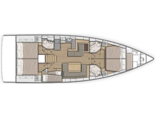 Sailboat  Oceanis 51.1 Boot Grundriss