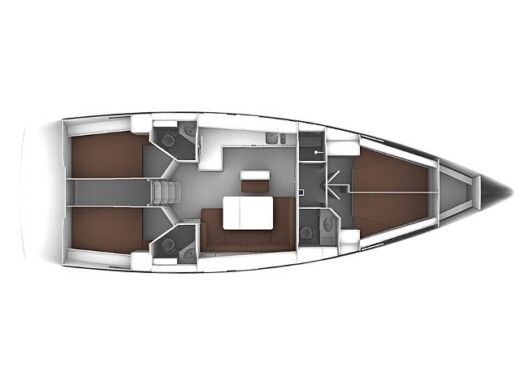 Sailboat BAVARIA CRUISER 46 ''Dafne'' Plattegrond van de boot