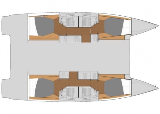 Catamaran Fountaine Pajot Astréa 42 Planta da embarcação
