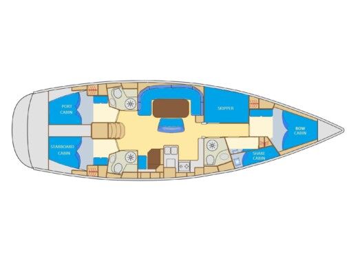 Sailboat  Bavaria 50 Cruiser Boat layout