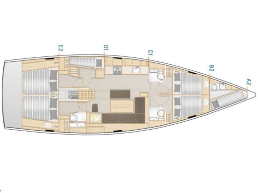 Sailboat  Hanse 508 boat plan