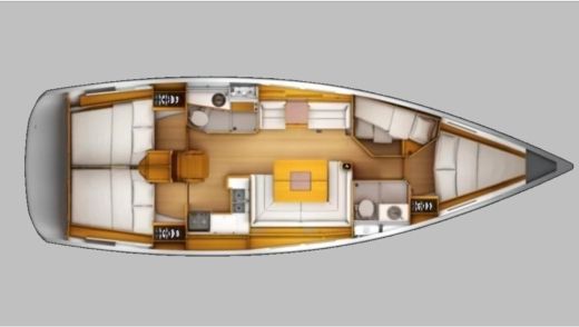 Sailboat Jeanneau Sun Odyssey 439 Plattegrond van de boot