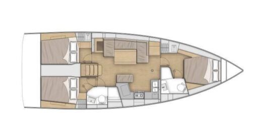 Sailboat Beneteau Oceanis 40 Plattegrond van de boot