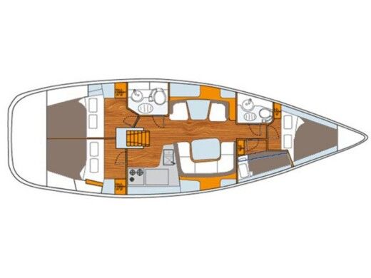 Sailboat  Sun Odyssey 43  Boot Grundriss