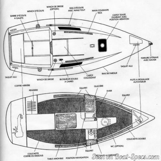 Sailboat Beneteau First 22 Plan du bateau