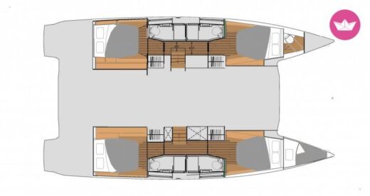 Catamaran Fountaine Pajot elba 45 boat plan