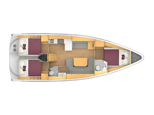 Sailboat Bavaria C42 Boat layout