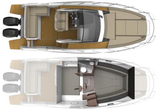 Motorboat Quicksliver Sundeck 875 - Modelo 2022 Boat layout