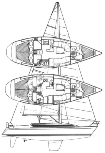 Sailboat Dromor Apollo 12 Plus Σχέδιο κάτοψης σκάφους
