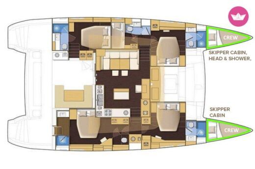 Catamaran  Lagoon 560 S2 Plan du bateau