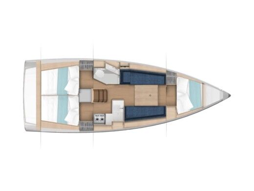 Sailboat  Sun Odyssey 350 Σχέδιο κάτοψης σκάφους