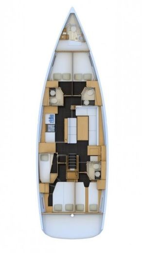 Sailboat JEANNEAU 54 boat plan