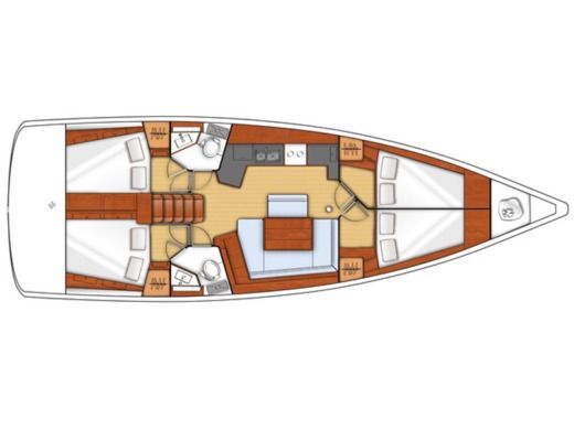 Sailboat BENETEAU OCEANIS 45 Planimetria della barca
