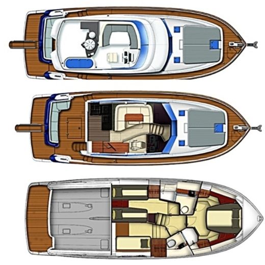 Motorboat AZIMUT 43 Planimetria della barca