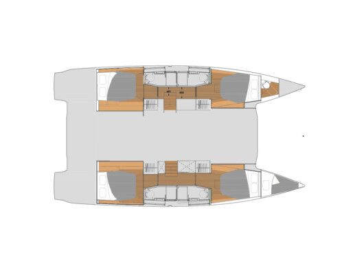 Catamaran Fountaine Pajot Elba 45 Σχέδιο κάτοψης σκάφους