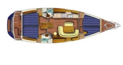 Sailboat Jeanneau Sun Odyssey 45 Plattegrond van de boot