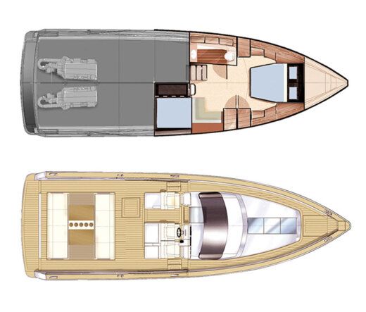 Motorboat Fjord 40 Open Boot Grundriss