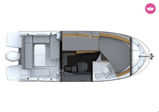 Motorboat Beneteau Antares 8 OB2, Mercury 250 Plano del barco