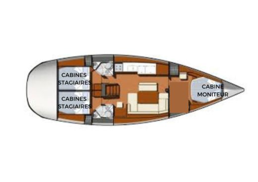 Sailboat Jeanneau Sun Odyssey 44i Plano del barco