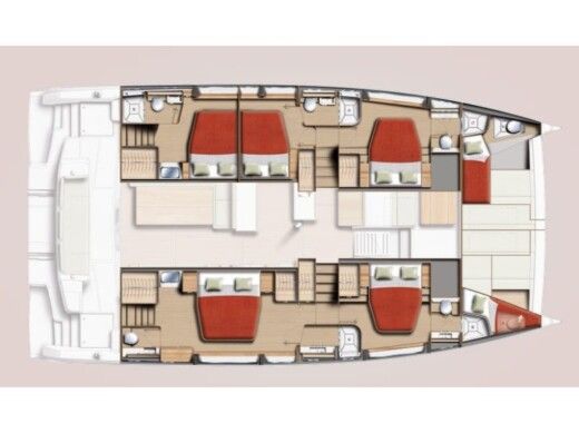 Catamaran  Bali 5.2 Boot Grundriss