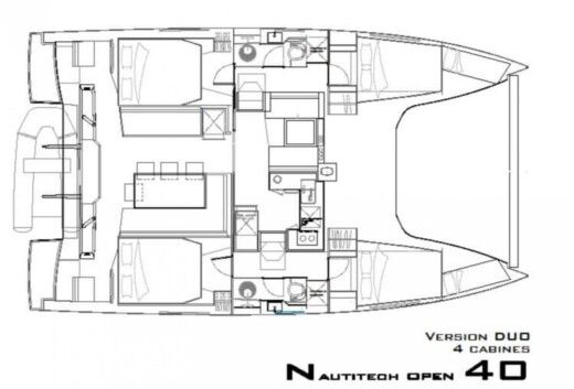 Catamaran Nautitech 46 Open Σχέδιο κάτοψης σκάφους
