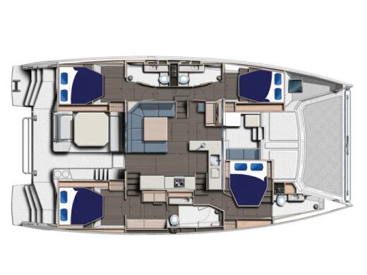Catamaran  Moorings 5000 Boot Grundriss