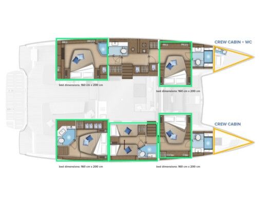 Catamaran  Lagoon 55 Boot Grundriss