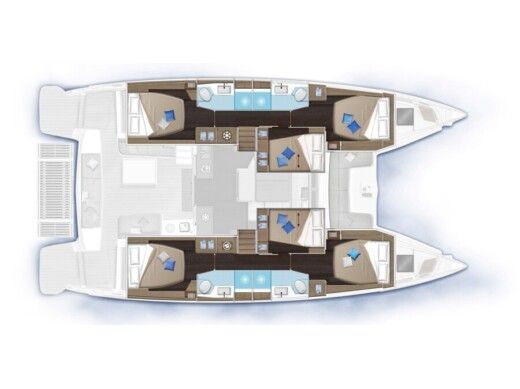 Catamaran  Lagoon 51 Plattegrond van de boot