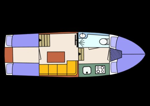 Houseboat Isala Duetvlet 900 AK Plattegrond van de boot