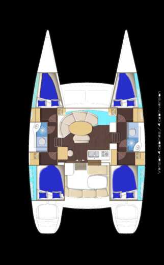 Catamaran Lagoon Lagoon 380 Plattegrond van de boot