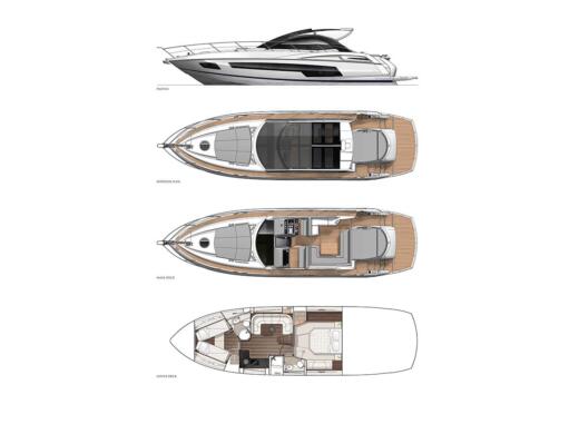 Motorboat Sunseeker PORTOFINO48 Boat design plan
