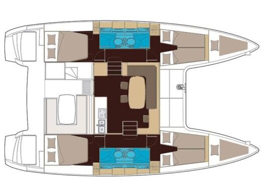 Catamaran  Lagoon 400 S2 boat plan