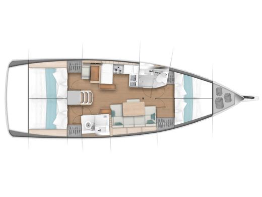 Sailboat Jeanneau Sun Odyssey 440 Boot Grundriss